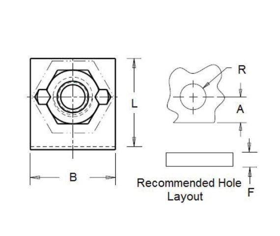 U-Nut Screw Size 3/8-16 Panel 2.290-3.560 ZE15