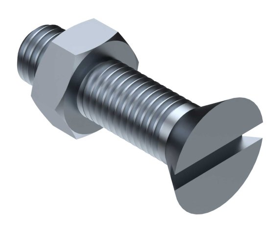 Flat Head Machine Screws 3/16-24 x 3/4 in Steel ZC3