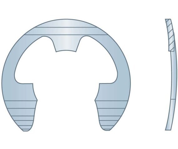 E-Clip Bowed External Retaining Ring Clip 1/4 CS ZC