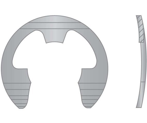 Threaded Metal Ring Clips E-Clip Bowed Special Retaining Ring Clip 3/16 SS PL