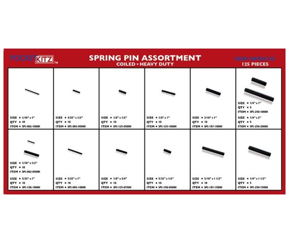 Coiled Spring Pin Assortment PL HD 125pc