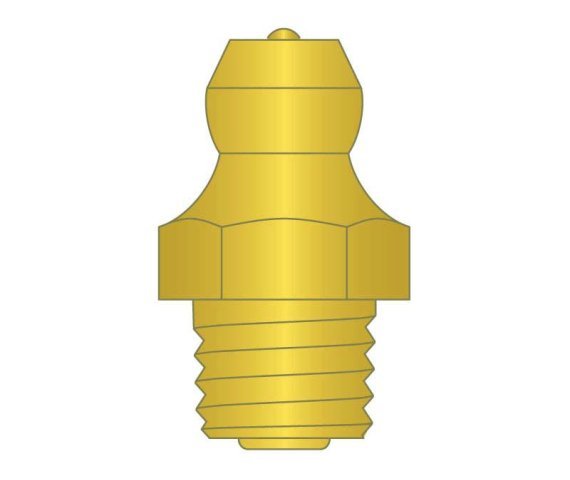 Triv Yellow Grease Fitting Zerk M8x1 Taper Thread Steel Zinc Yellow Triv