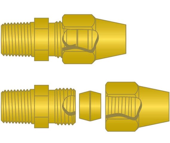 Nc26 Connection Tubing Connector 1/8-27NPT(M) BR PL