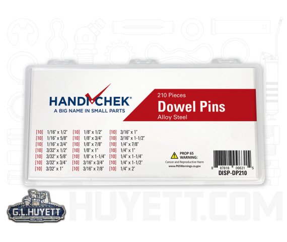 Dowel Pin Assortment Alloy Steel 210 Piece