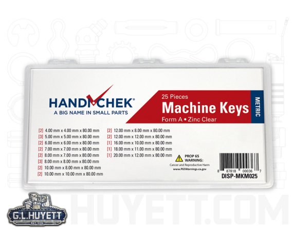 Machine Key Format Machine Key Form A Metric Zinc Clear Assortment 25pc