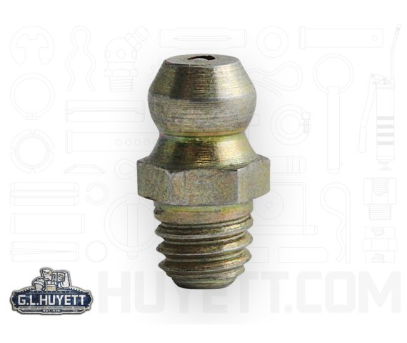 Triv Yellow Grease Fitting Zerk M6x1 Taper Thread Steel Zinc Yellow Triv