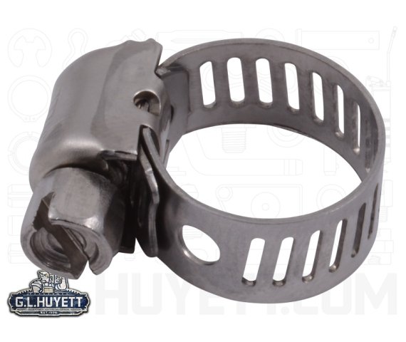 Hose Clamp Worm Gear Mini SAE #4 All 300 Stainless Steel