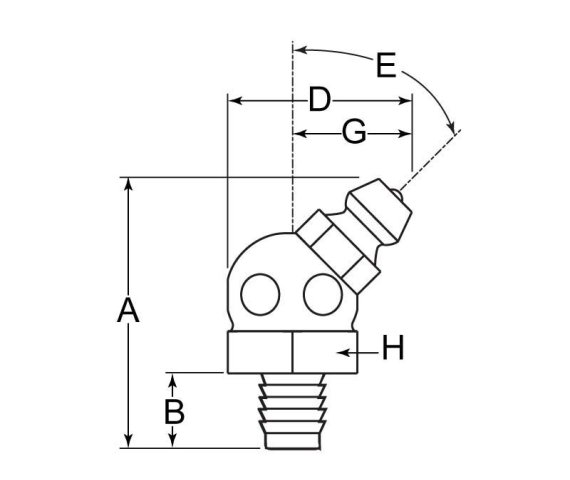 Alemite Grease Fitting 3/16 Drive Type 45D ZC
