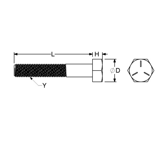 Hex Head Cap Screws 7/16-20 x 6-1/2 in 8 Steel ZY6