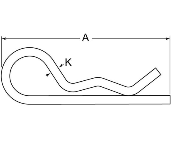 Bridge Hitch Hair Pin Clip .177 x 2-39/64 MB Spring Wire ZC
