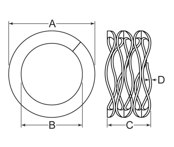 Compressed Wave Spring Compression Wave Spring 1 in High Carbon Steel