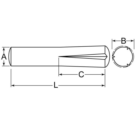 Groove Pin 3/8 x 1-1/4 Type B Low Carbon Steel Zinc Clear