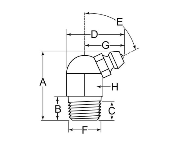 Grease Fitting Zerk 1/8-27 PTF 65D Steel ZC Triv