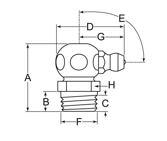 3 L2枚 Grease Fitting Zerk M12x1.5 Taper Thread 90D Steel Z3