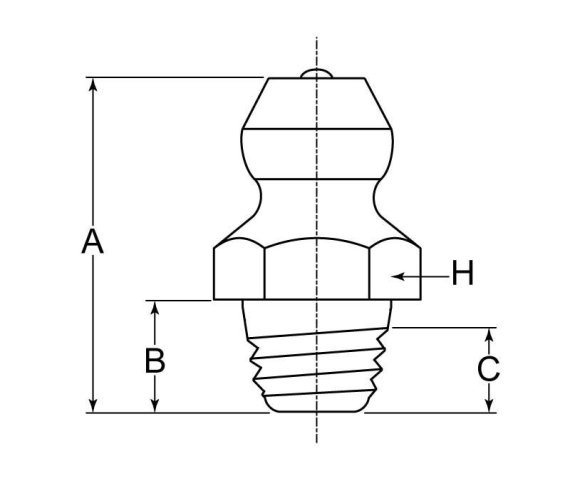 Grease Fitting Thread Forming 1/4-28 Steel Zinc Clear Triv