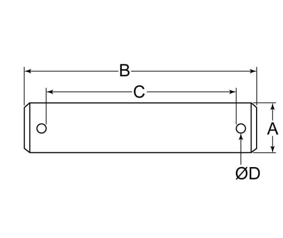 Drilled Headless Pin 3/8 x 3 Carbon Steel Zinc Clear