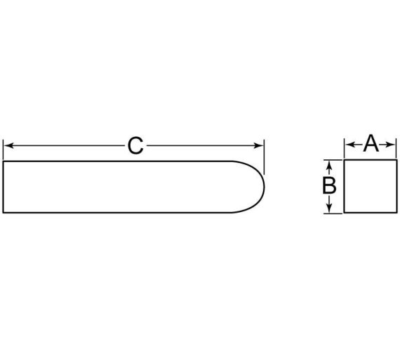 Machine Key M5 x 5 x 19 Form AB C45K PL UN