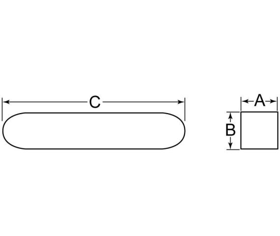Machine Key M5 x 5 x 16 Form A Carbon Steel Undersize