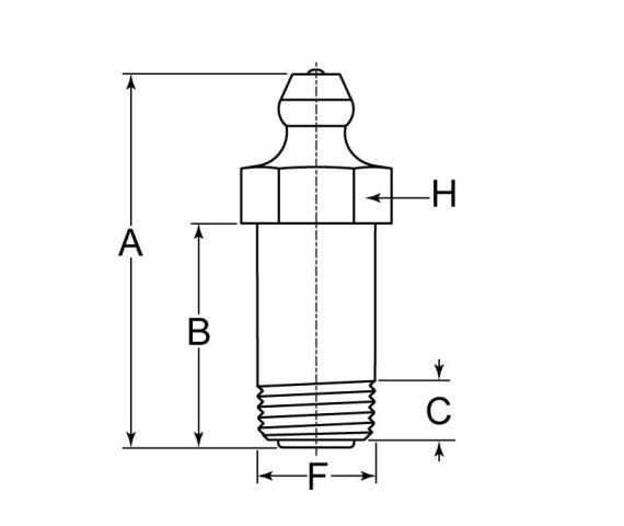 Lincoln Grease Fitting Zerk 1/8-27 PTF Steel ZC