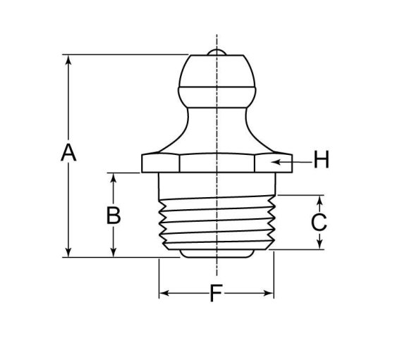 Lincoln Grease Fitting Zerk 1/8-27 PTF 0.29 Shank Steel ZC