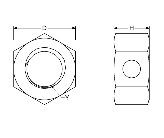 Center Lock Hex Nuts 3/8-16 x 3/8 in Steel ZC3