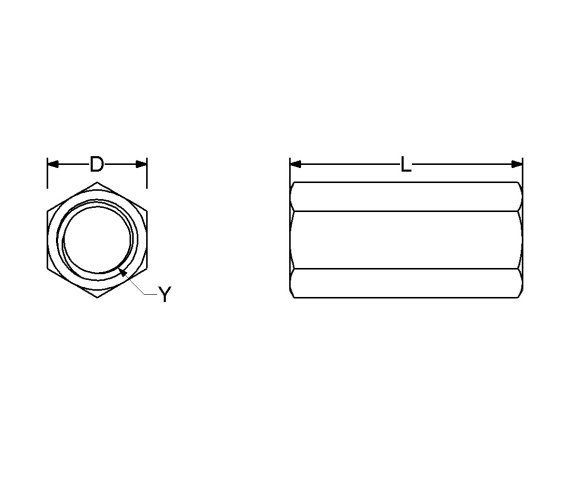 Coupling Nuts 1-8 x 2-3/4 in A563 A Steel ZC3