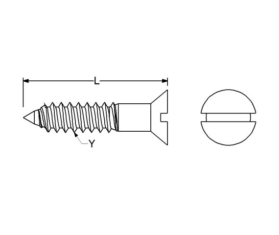 Flat Head Wood Screws #7-16 x 2-1/2 in Steel ZC