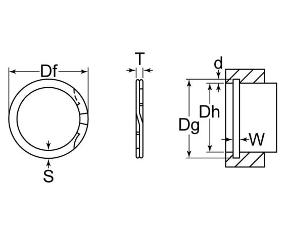 Spiral Retaining Ring Internal M/HD 3/4 Steel