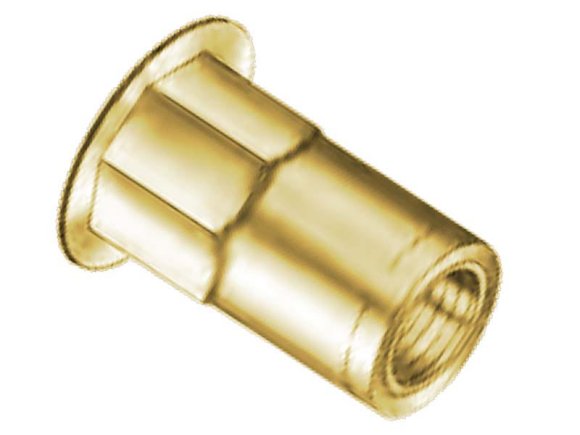 AVK Threaded Insert Hex AH 1/4-20 x 165 Brass Cad Open End