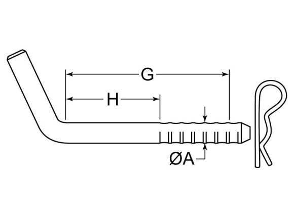 Adjustable Bent Pin 1 x 8 Low Carbon Steel Zinc with Bridge Pin
