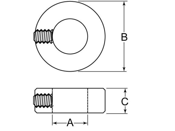 S5PPG2 Collar Clamp Bearng 1/2 Bore x1-1/8 OD x5/8 Wdth w/Snap