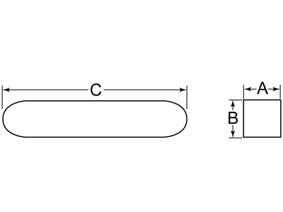 Machine Key M3 x 3 x 16 Form A Carbon Steel Undersize