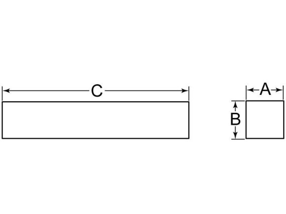 Machine Key 3/8 x 3/8 x 5 Form B SS316 PL UN