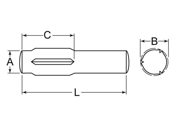 Groove Pin 7/16 x 1-3/4 Type H Low Carbon Steel Zinc Clear