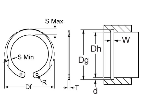 Housing Retaining Ring Inverted Internal 3-11/32 SS