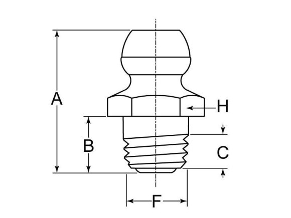 Lincoln Grease Fitting Zerk 1/4-28 SAE-LT Steel ZC No Ball