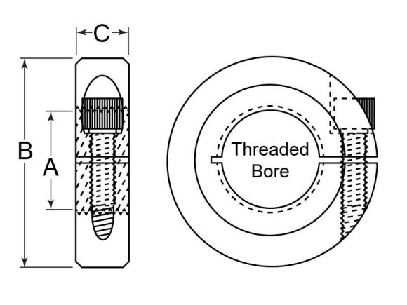 Thrd Splt Collar 2-1/4 x 1-3/8 x 9/16 SS