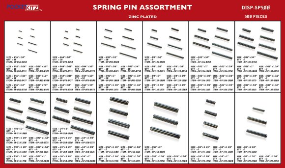 Spring Pin Assortment ZC 504pc