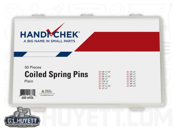 Coiled Spring Pin Assortment PL 50pc
