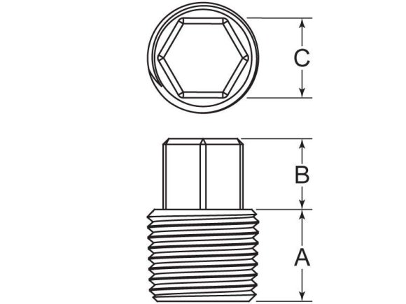 Plug, Pipe 1/4 HX HD SM SAE J531 LC Z3