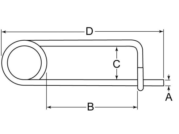 Safety Pin Coiled Tension .177 x 3 HD Spring Wire Zinc Clear