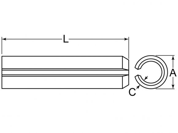 Slotted Spring Pin 5/8 x 5 Carbon Steel