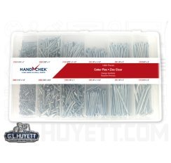 Cotter Pin Assortment Carbon Steel Zinc Clear 1200 Piece