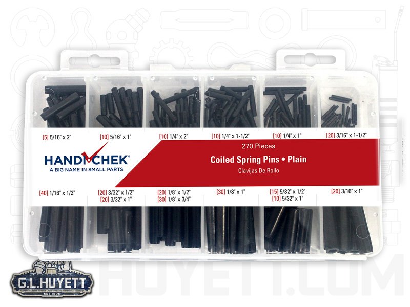 Coiled Spring Pin Assort 204 Piece