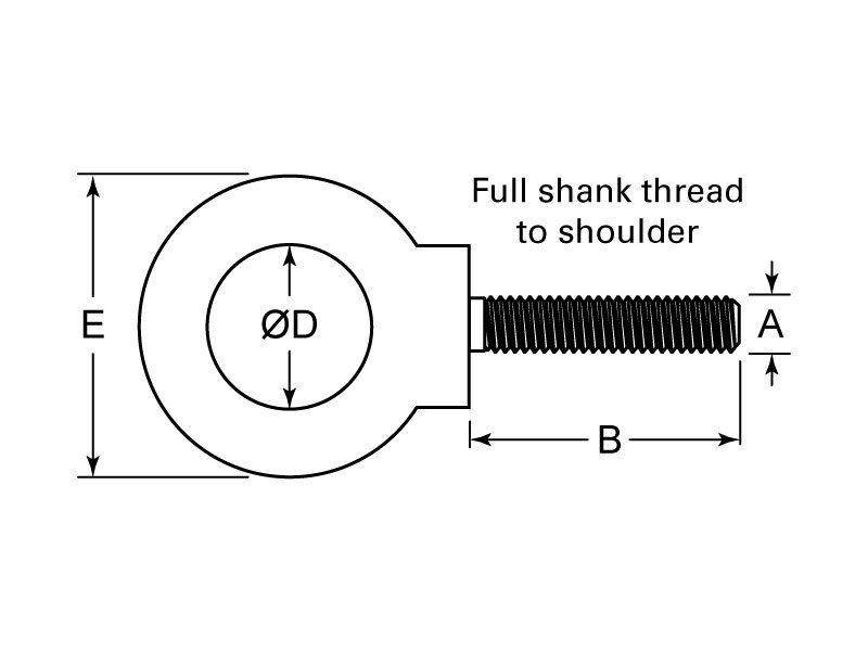Heavy Duty Lifting Eye Bolt SP 5/16 RH x 11/8 CS SC