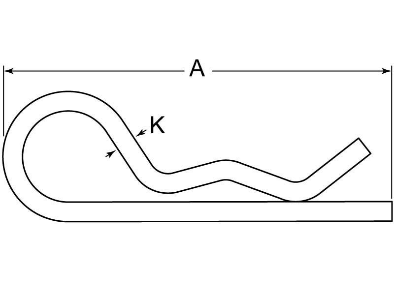 Bridge Hitch Hair Pin Clip 1/16 x 15/16 MB Spring Wire ZC