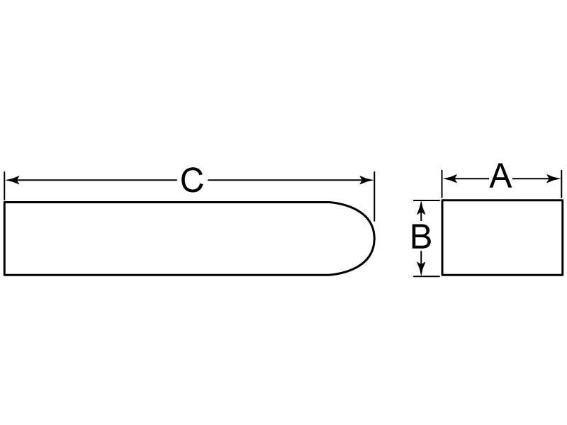 Machine Key M22 x 14 x 75 Form AB C45K PL UN