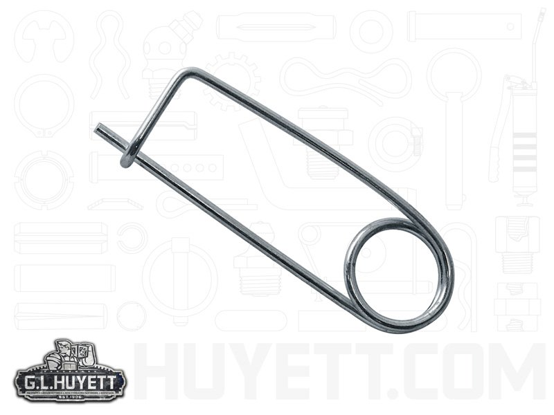 Safety Pin Coiled Tension .177 x 3 HD Spring Wire Zinc Clear