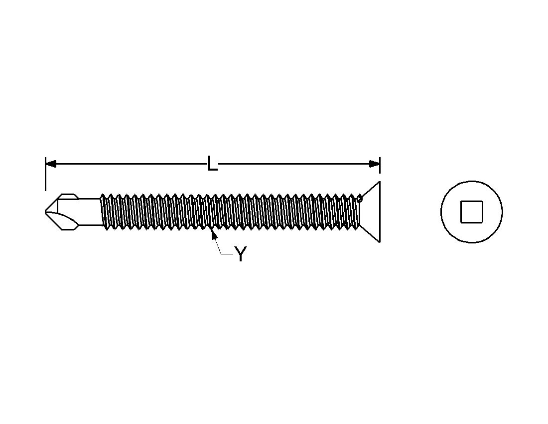 thumbnail image 2 of 100 Pack #14 X 1-3/4" Self-Drilling Screws – Flat Head, Phillips, 410 Stainless Steel 2 of 4