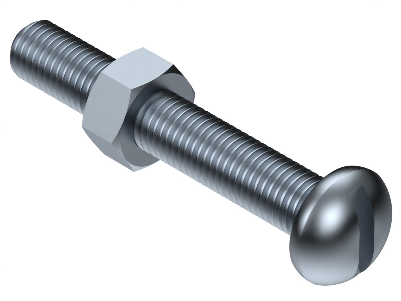 Galb Machine Screw Round Head Machine Screws 1/8-32 x 3/4 in Steel ZC3